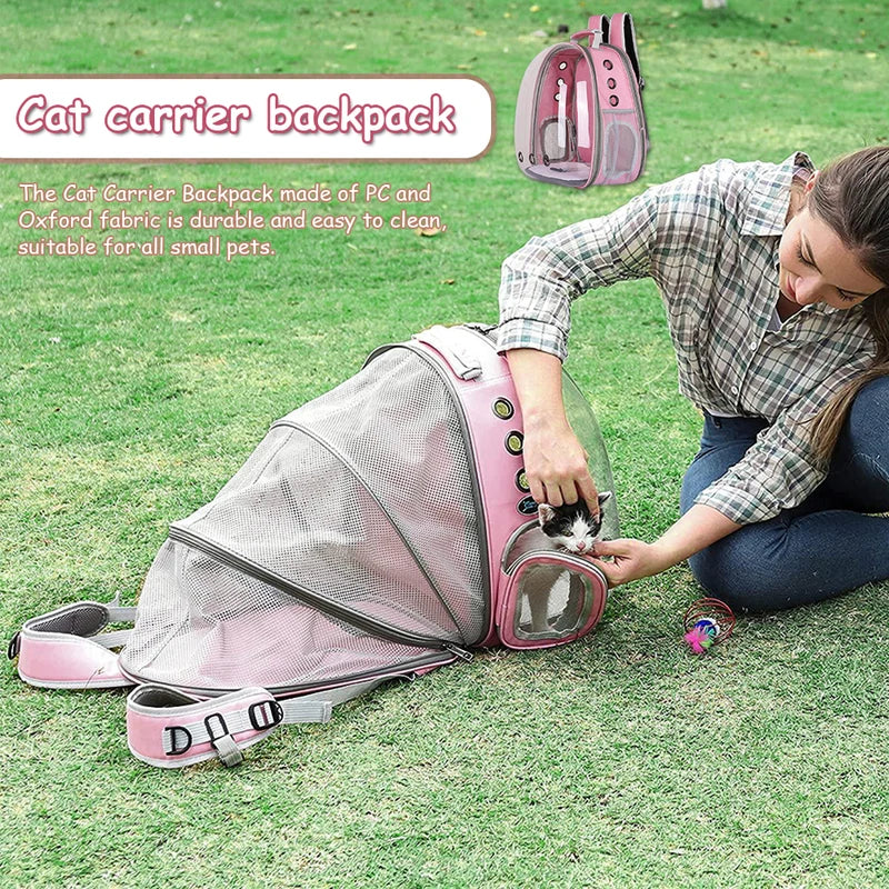 Cat Bag Expandable Cat Carrier Backpack Portable Pet Puppy Traveling Outdoor Backpack Transporter Conveyor Cats Bag Pet Supplie