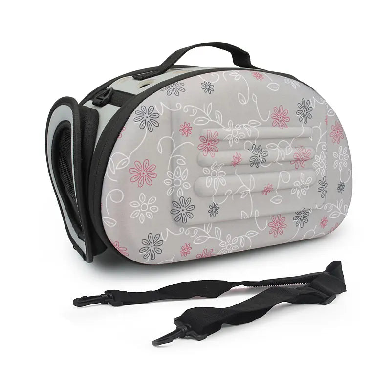 Travel Pet Bag Cat Flower Carriers Bags Breathable Pink Folding Small Dog Outdoor Shoulder Bag Folding Cats Carrying