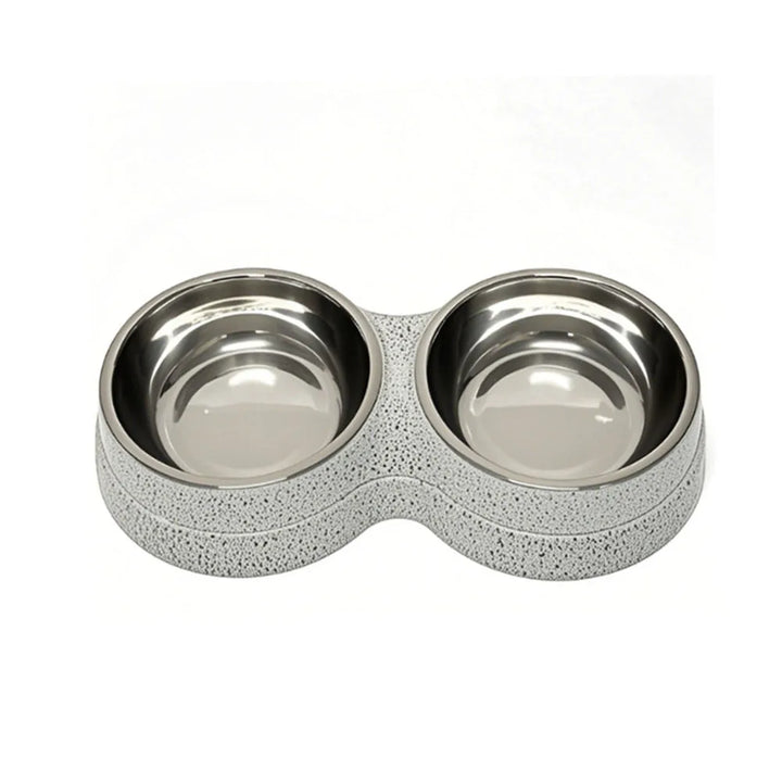 Pet Cat & Dog Dual Bowl - 2-in-1 Food & Water Bowl for Medium Cats, Puppies, Pet Feeding Supplies