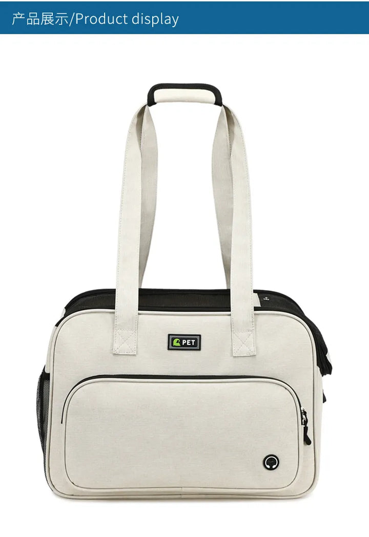 Pet carrier bag for cats and small dogs, portable handbag for outings, large-capacity pet carrier for puppies