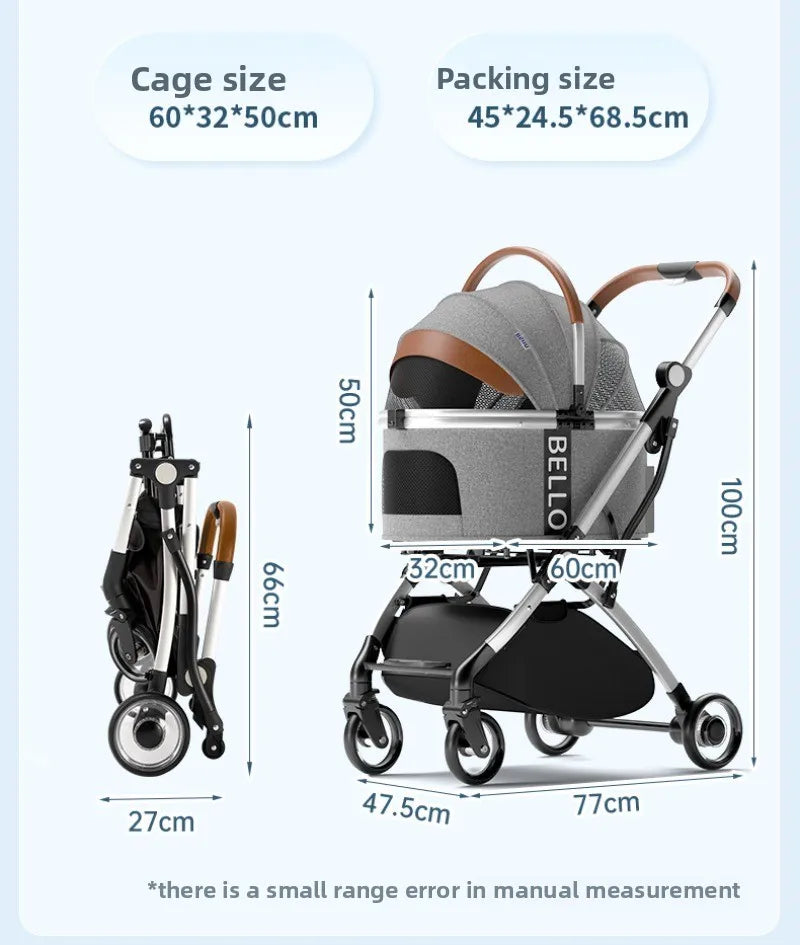 Pet Stroller Cats Dogs Carrier Wheels Supplies Portable Foldable Trolley Pet Outdoor Travel Products Accessories Dogs Stroller
