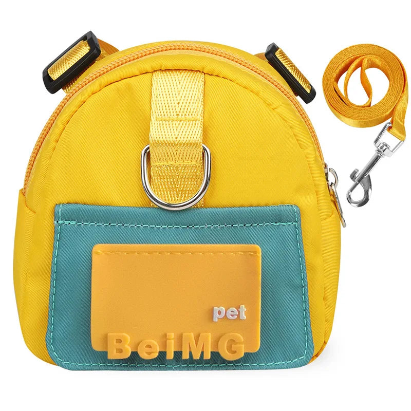 Pet Travel Traction Backpack Dog Bag Snack Toy Garbage Bag Free Hands Cat and Dog Supplies Outgoing Equipment Собака