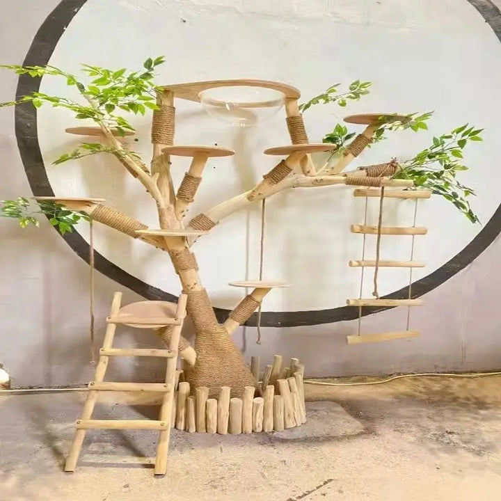 Nature Tree Cat Climbing Small Family Large Tree Cat Climbing Pet Tree House Indoor Habitat Pet Training Supplies Best GIft