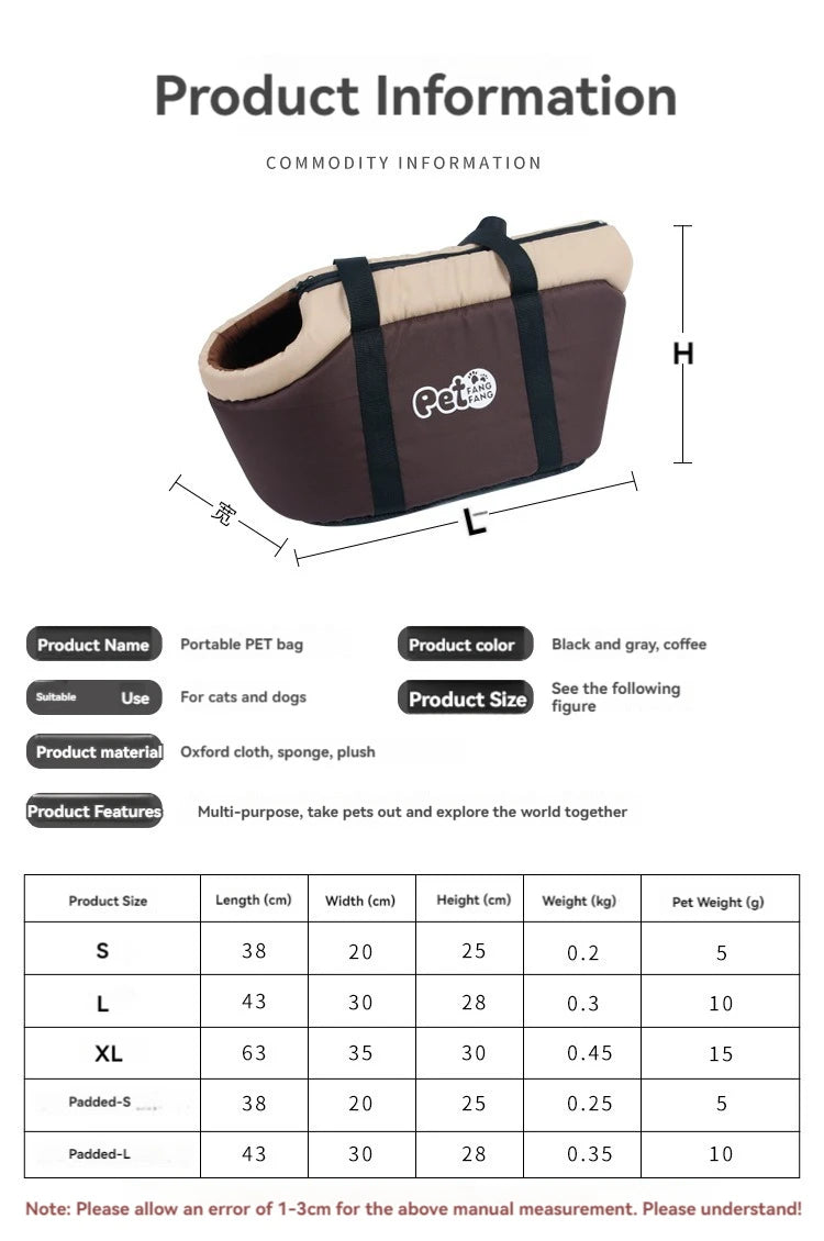 Portable One-Shoulder Pet Bags Outgoing Breathable Pet Dogs Cats Carrier Outdoor Travel Handbag For Puppy Chihuahua Teddy
