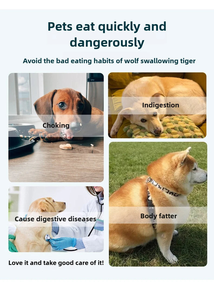 Dog Slow Feeder Slow Food Bowl  Anti-Choking Anti-tipping Delay eating Anti-slip pet food bowl easy to clean Slow down eating