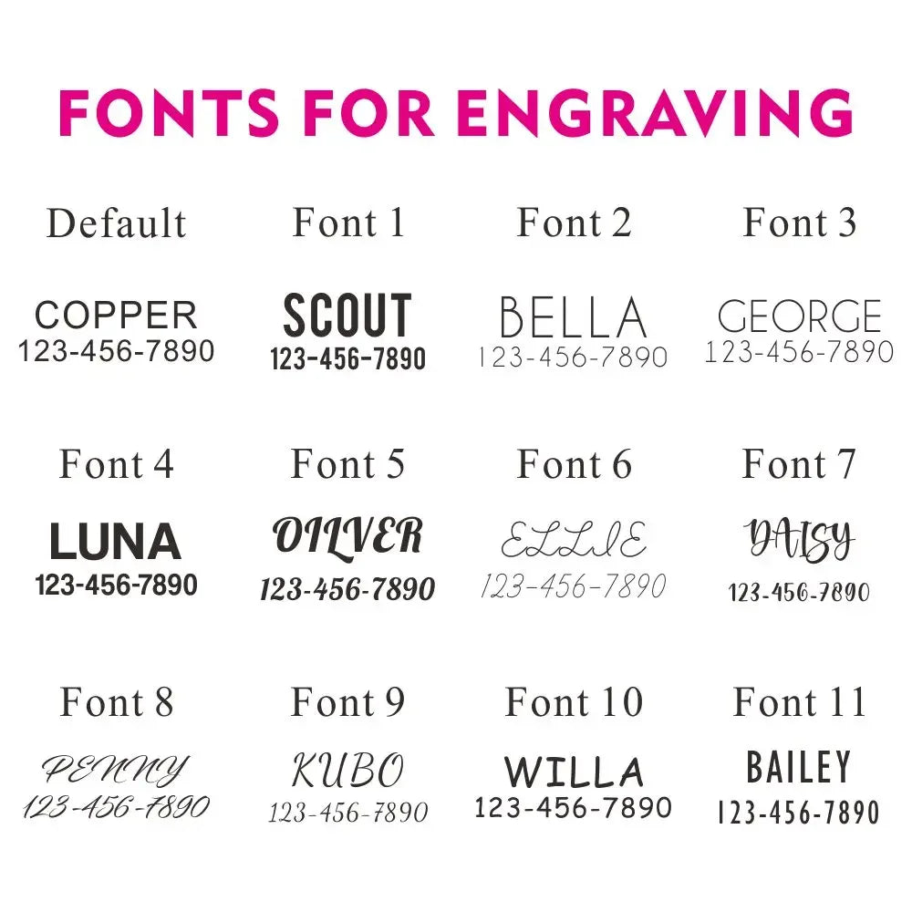 Free Engraving Personalized Dog Collars,Matching Leashes,Customized ID Name Contacts Muilti Design Adjustable Pet Collars