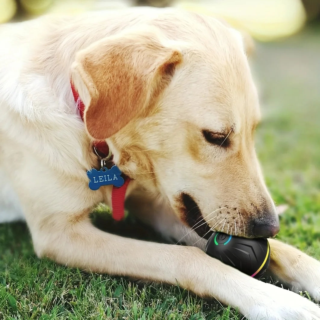 Intelligent dog toy, interactive pet toy, random rolling and jumping, colorful lights, long-lasting battery life of 4 hours, inc