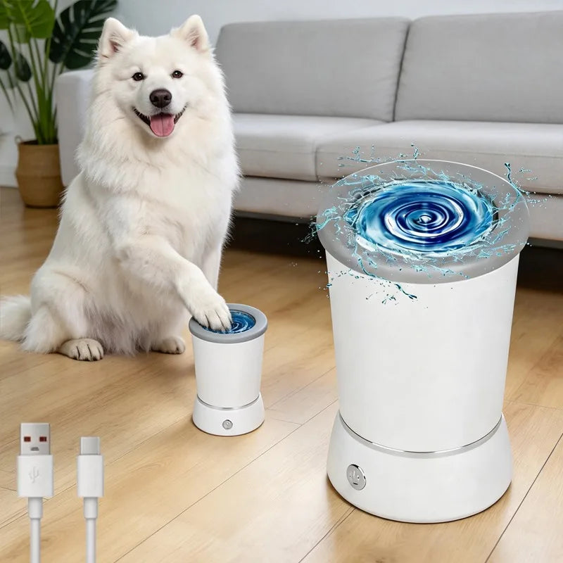 Paw Cleaner Massager Automatic Cleaner Portable Dog Paw Washer Electric Massager USB Rechargeable for Small To Medium Dogs Cats
