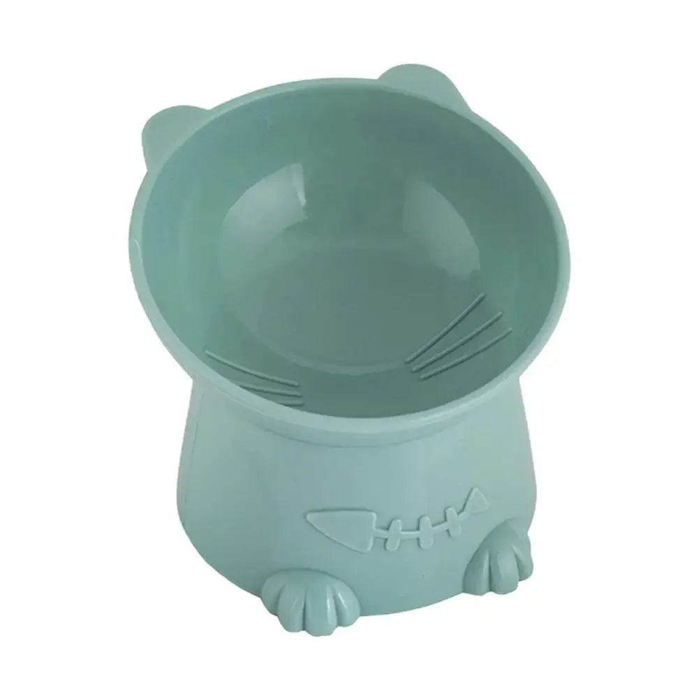 Pet Bowl Large Capacity Cats Bowls Oblique Mouth Cute Cartoon Cat Shape Cat Dog Food Dispenser Pet Feeder Pets Supplies