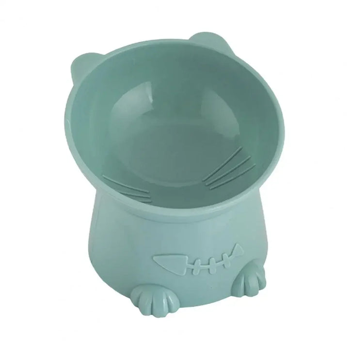 Pet Bowl Large Capacity Cats Bowls Oblique Mouth Cute Cartoon Cat Shape Cat Dog Food Dispenser Pet Feeder Pets Supplies