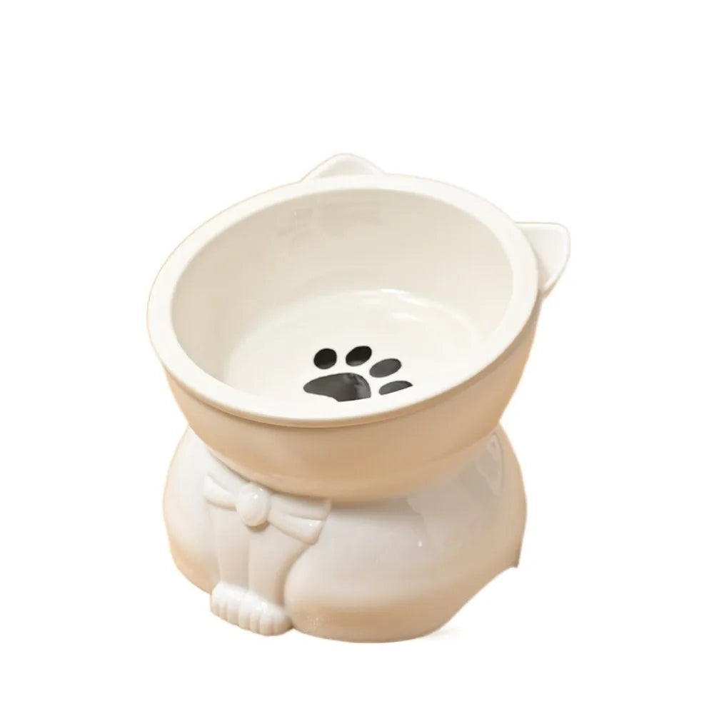 Pet Supplies Ceramic Cat Bowl Creative Slanted Mouth Dog Food Feeding Basin Non-slip Cute Pet Drinking Feeder Water Container