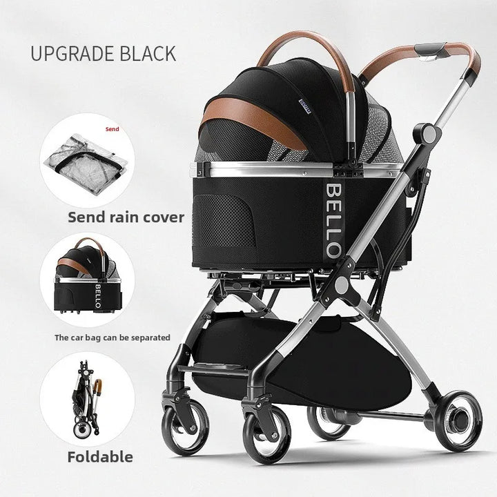 Pet Stroller Cats Dogs Carrier Wheels Supplies Portable Foldable Trolley Pet Outdoor Travel Products Accessories Dogs Stroller