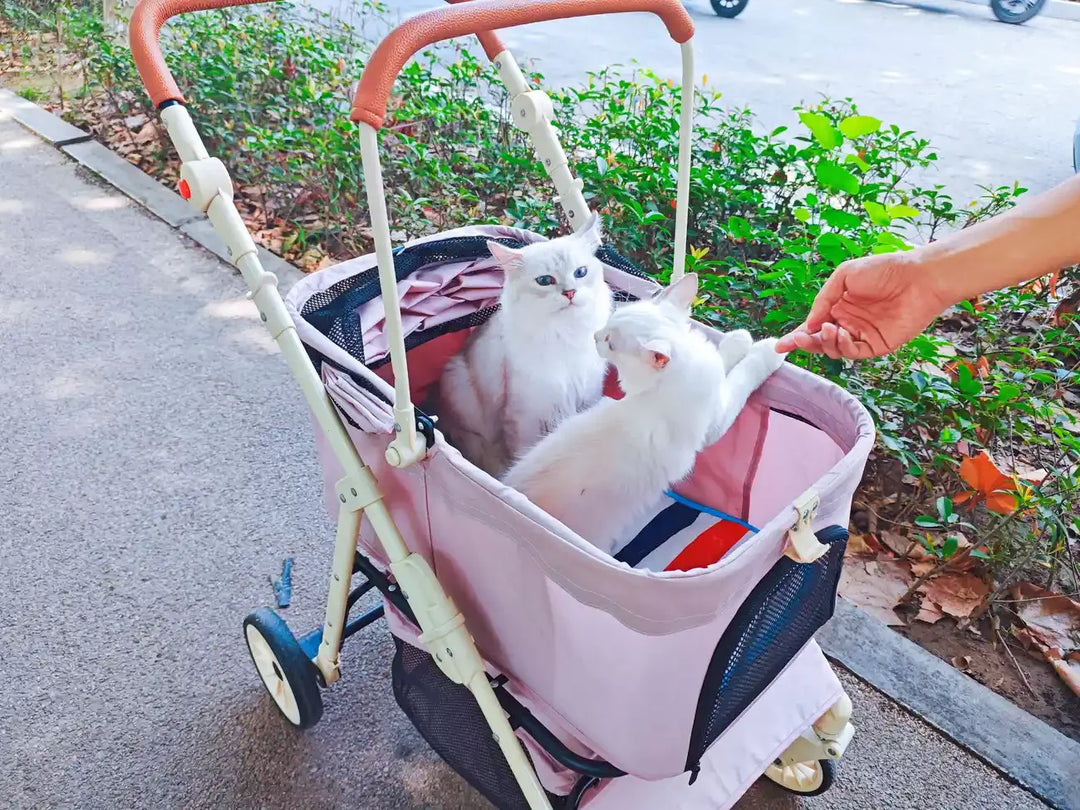 3-in-1 Pet Stroller for Cats & Dogs Detachable Carrier  Storage Basket One-Hand Fold & 4-Wheel Brakes  cat carrier dog carrier