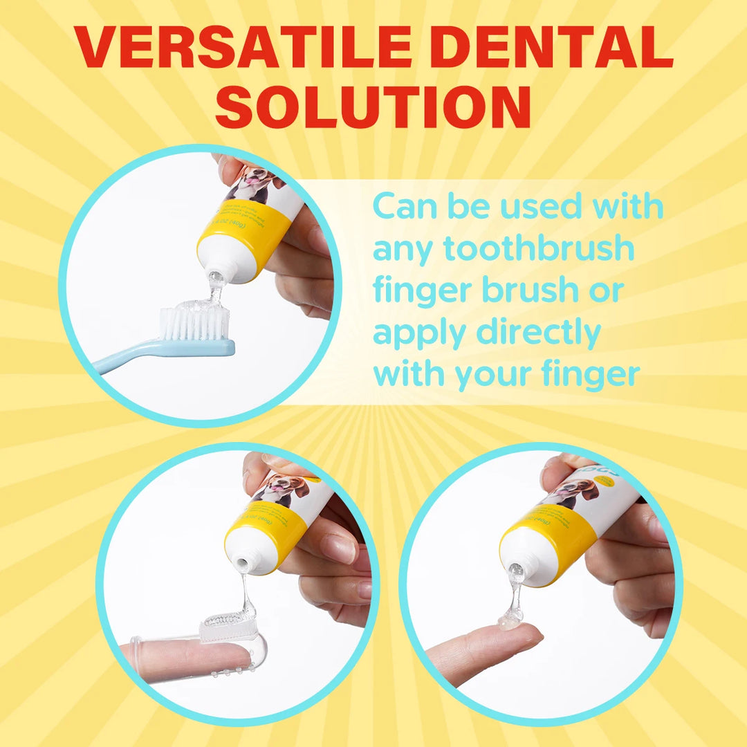 Dog Cat Dental Care Kit Milk Toothpaste Toothbrush Deep Clean Freshens Breath Reduces Plaque Tartar Oral Care For All Breeds