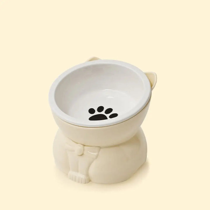 Pet Supplies Ceramic Cat Bowl Creative Slanted Mouth Dog Food Feeding Basin Non-slip Cute Pet Drinking Feeder Water Container