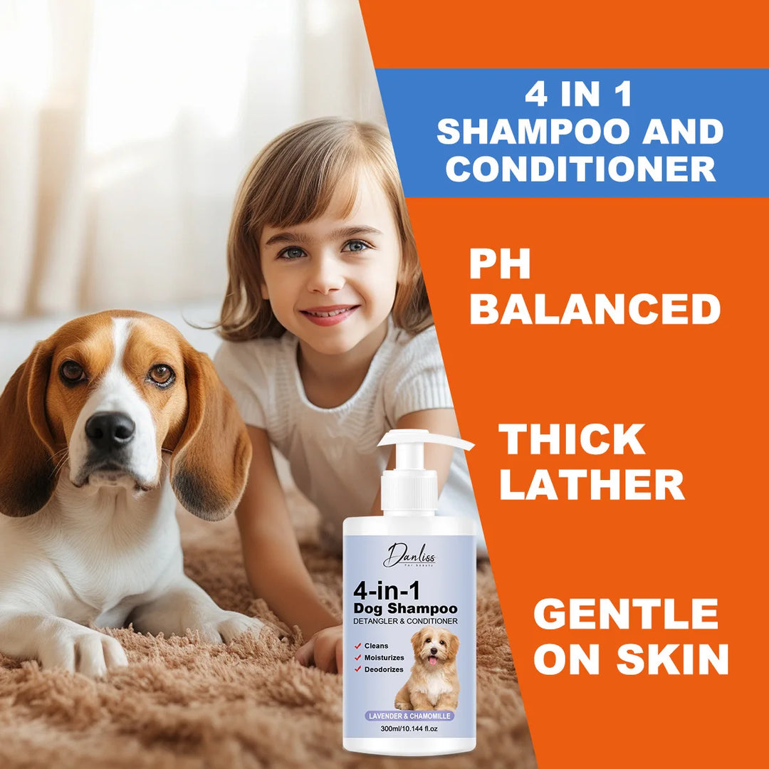 Pet shampoo, cat and dog shampoo, pet cleaning, pet odor removal hair protection, making hair softer, preventing pet hair loss