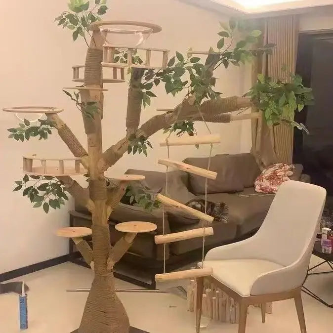 Nature Tree Cat Climbing Small Family Large Tree Cat Climbing Pet Tree House Indoor Habitat Pet Training Supplies Best GIft