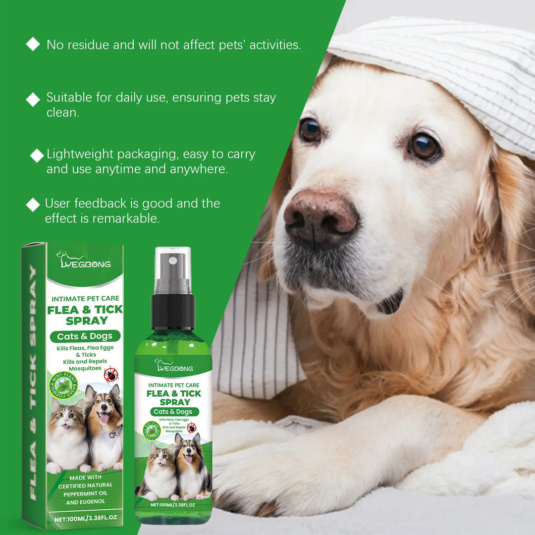 YEGBONG Flea Tick Spray Effective Insect Repellent Eliminate Odor Long Lasting Protection Gentle Ingredients Pet Flea Treatment