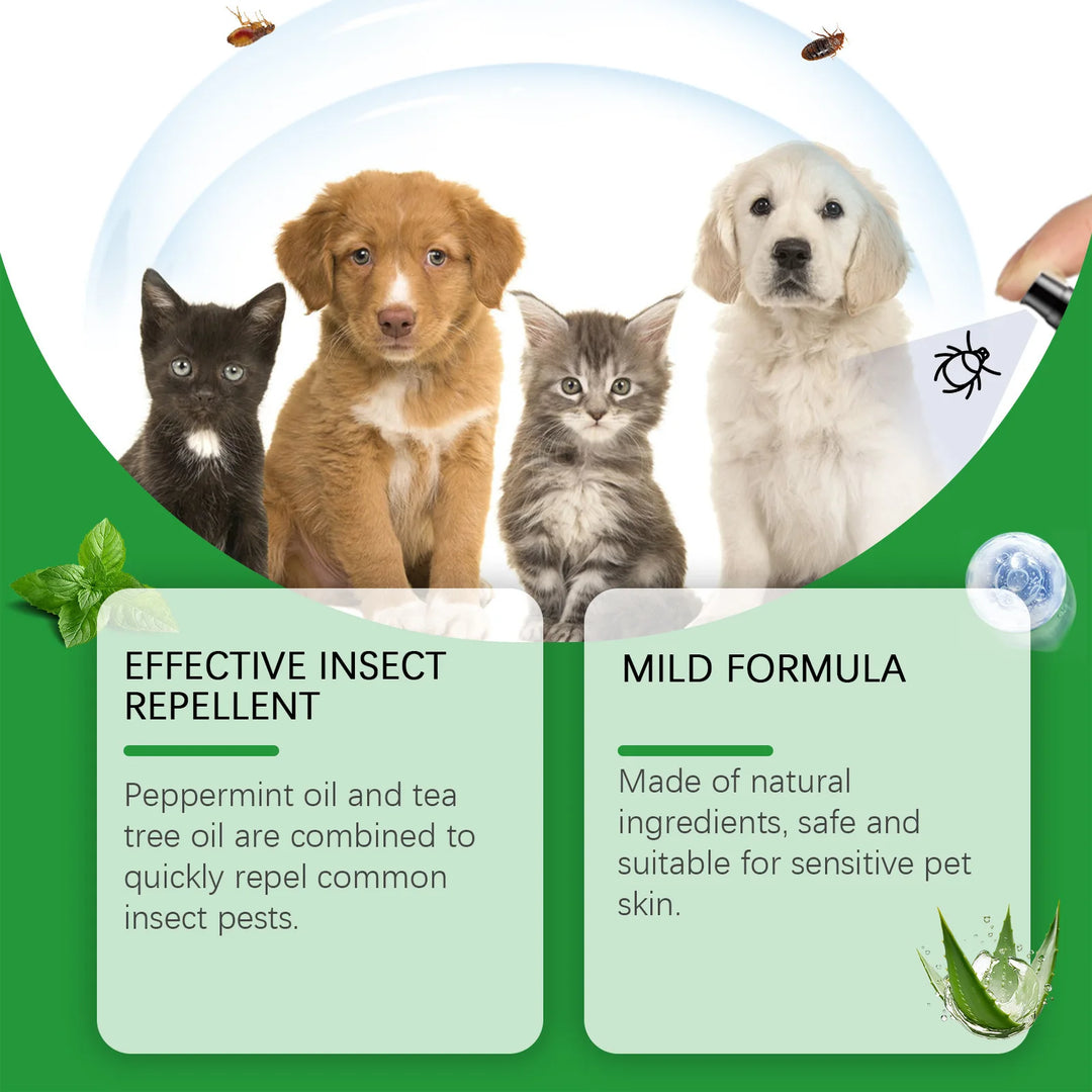 YEGBONG Flea Tick Spray Effective Insect Repellent Eliminate Odor Long Lasting Protection Gentle Ingredients Pet Flea Treatment