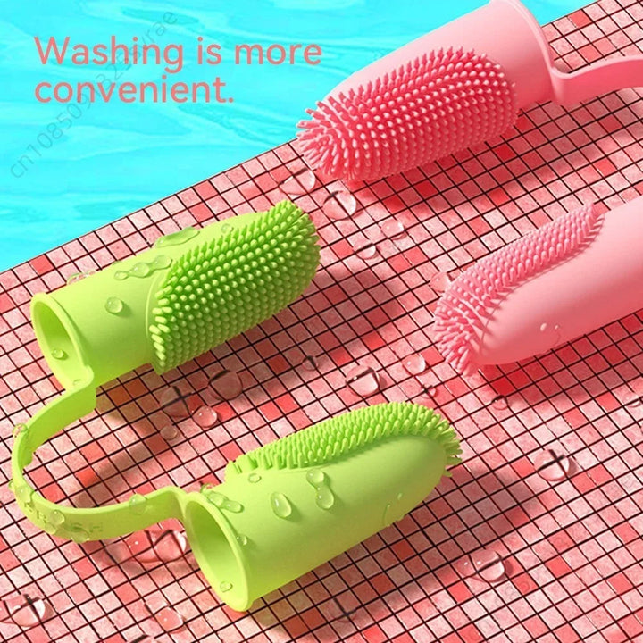 Dog Soft Double Finger Toothbrush Pet Teeth Clean Bad Breath Care TPR Tooth Brush Clean Tool Cats Toothbrush Accessories perros