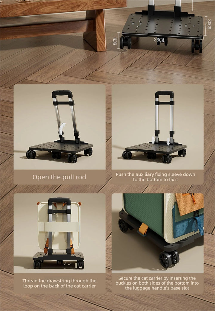 Rolling Cat Carrier with Wheels for Large Cats Small Dogs Up To 10kg  Ideal for Travel Walking and Camping Cat Handbag Dog Bag