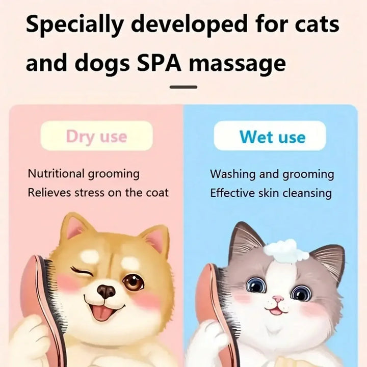 2-In-1 Dog Grooming Comb And Massage Brush Removes Hair And Relaxes Your Pet Perfect For Bath Time  Floating Design For Easy Use