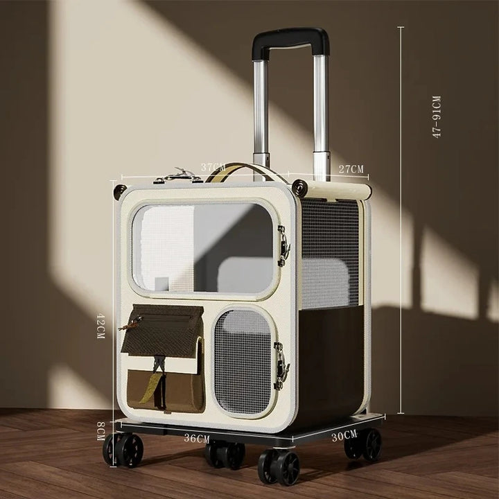 Rolling Cat Carrier with Wheels for Large Cats Small Dogs Up To 10kg  Ideal for Travel Walking and Camping Cat Handbag Dog Bag