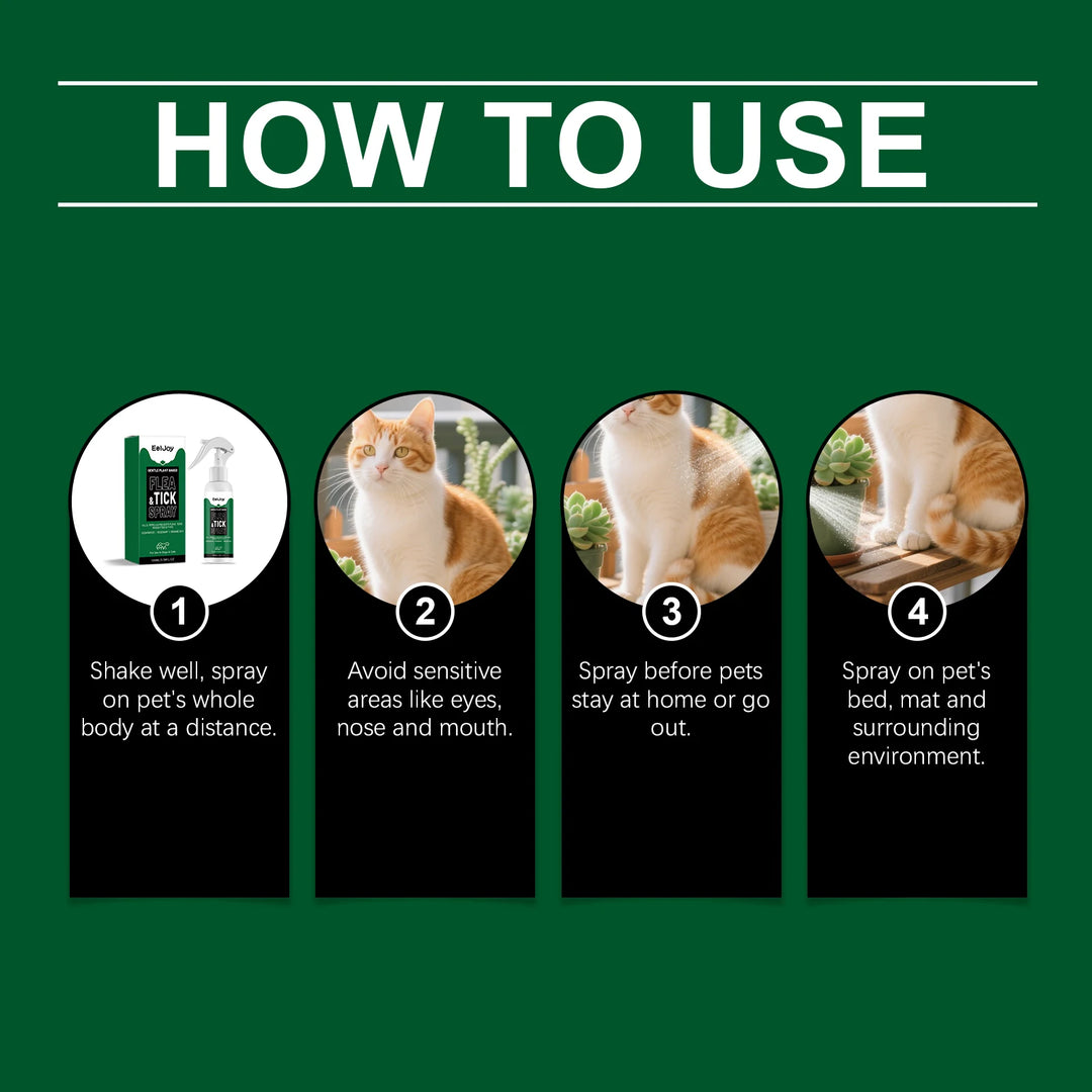 Dog Cat Flea Tick Repellent Spray Fur Protection Pet Parasite Control Solution Pets Soothing Care Natural Pets Insect Anti Spray