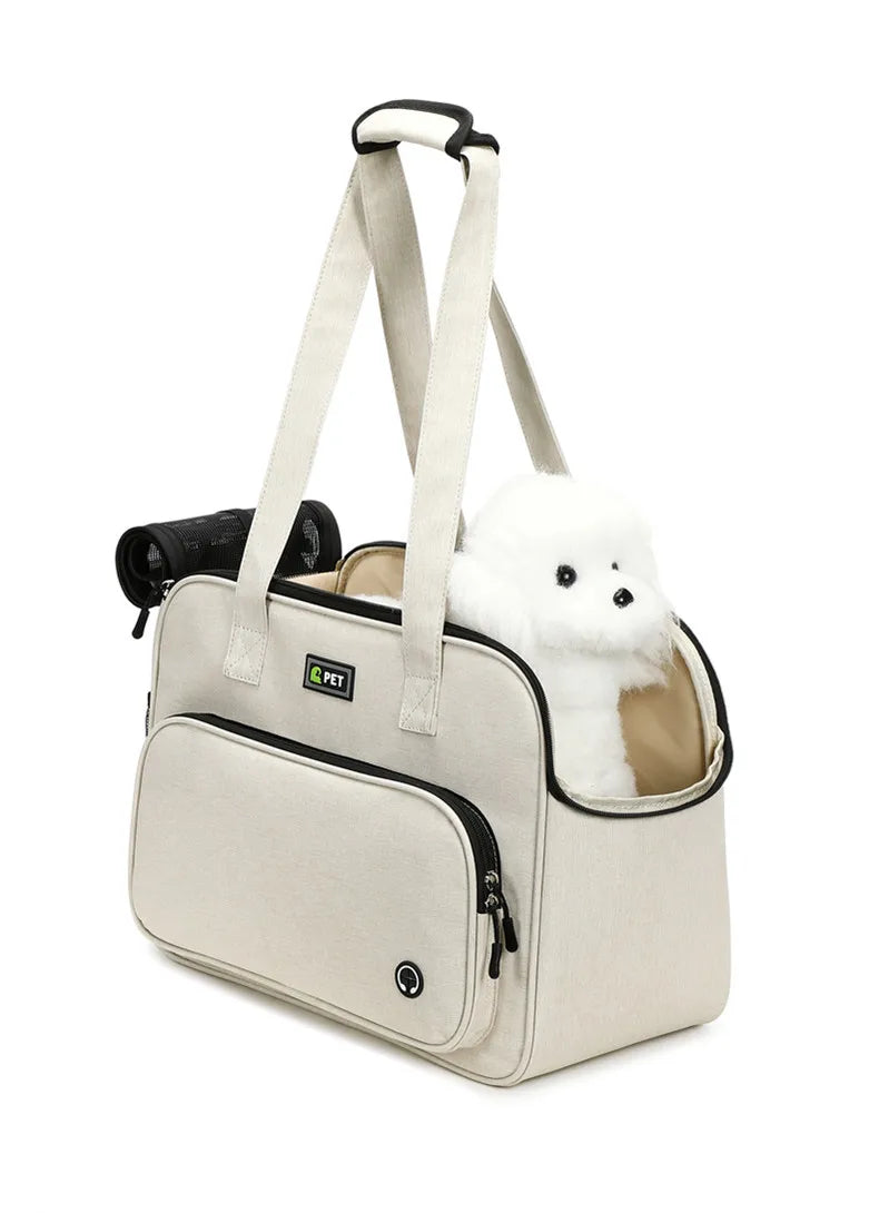 Pet carrier bag for cats and small dogs, portable handbag for outings, large-capacity pet carrier for puppies