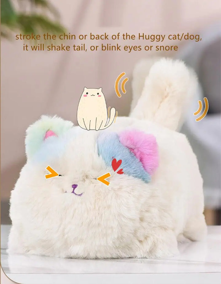 Cute Plush Toys Simulation Cat Dog Interactive Kids Huggy Pets Speak Electronic Accompanied Toy Children Gifts Birthday Awards