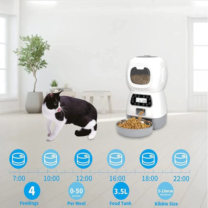 3.5L Automatic Pet Feeder Smart Food Dispenser for Cats Dogs Timer Stainless Steel Bowl Auto Cat Dogs WIFI Feeding Pet Supplies