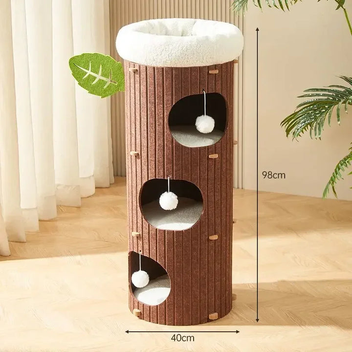 Multi-layer Felt Cat House Multi-function Tree Stump Cat House Wear-resistant Cat Scratching Board Pet Supplies Pet Furniture