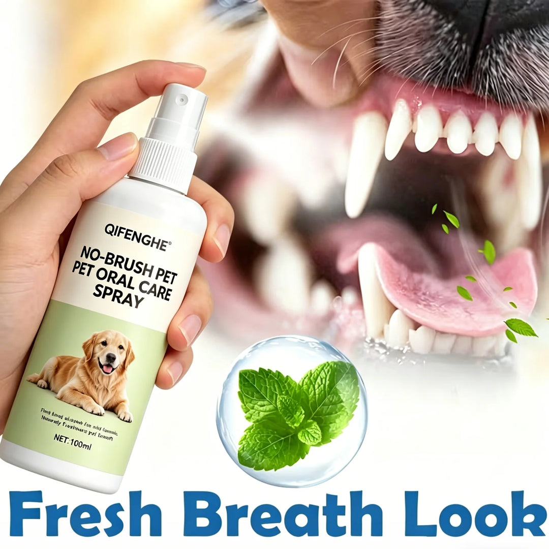 Pet oral freshener spray, which can freshen breath and promote the oral health of cats and dogs