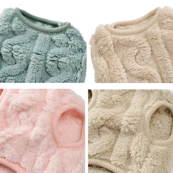 Fleece Warm Dog Cloth Sleeveless Soft Cozy Plush Vest Puppy Winter Overall for Small Medium Pet Sweatshirt  for Dog and Cat