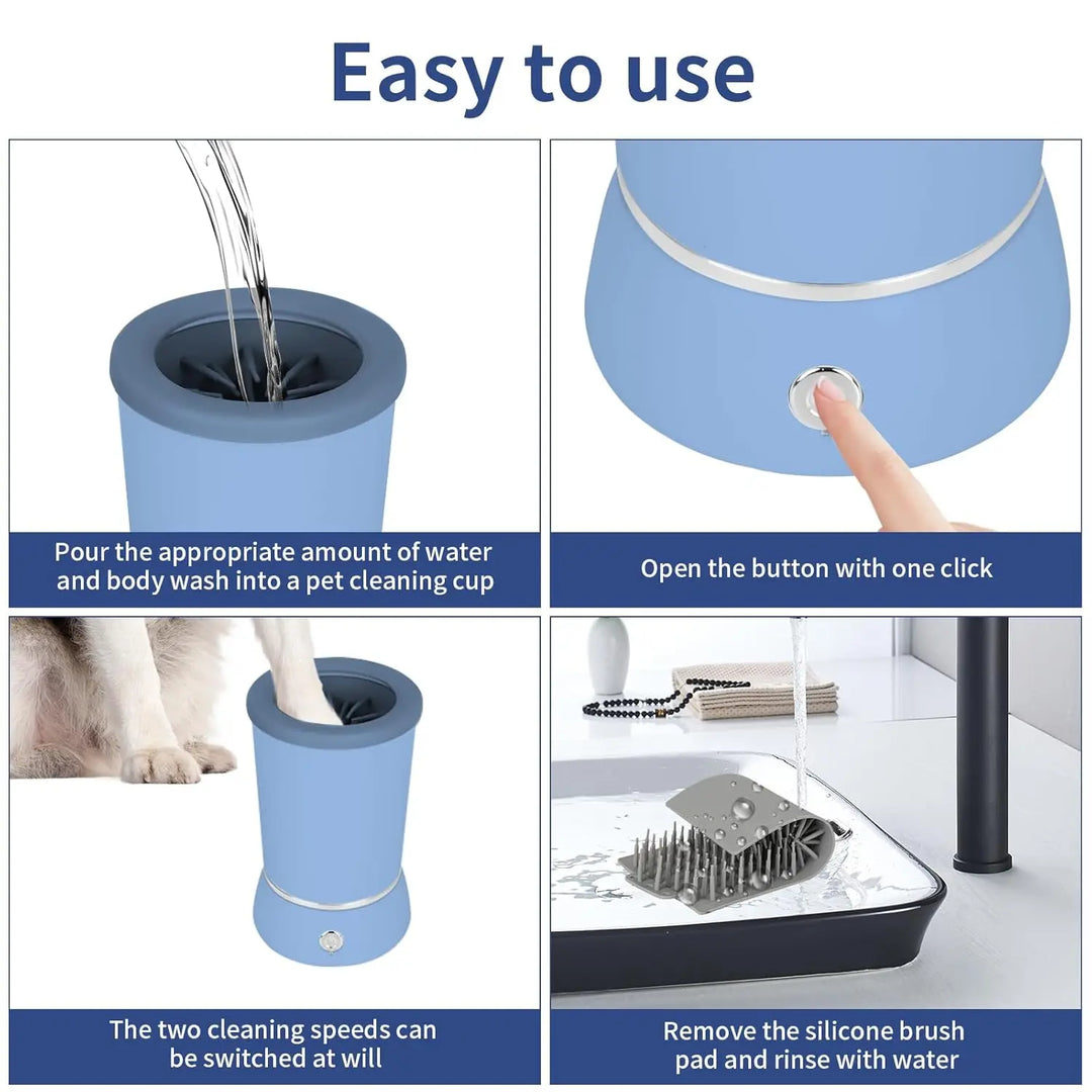 Paw Cleaner Massager Automatic Cleaner Portable Dog Paw Washer Electric Massager USB Rechargeable for Small To Medium Dogs Cats
