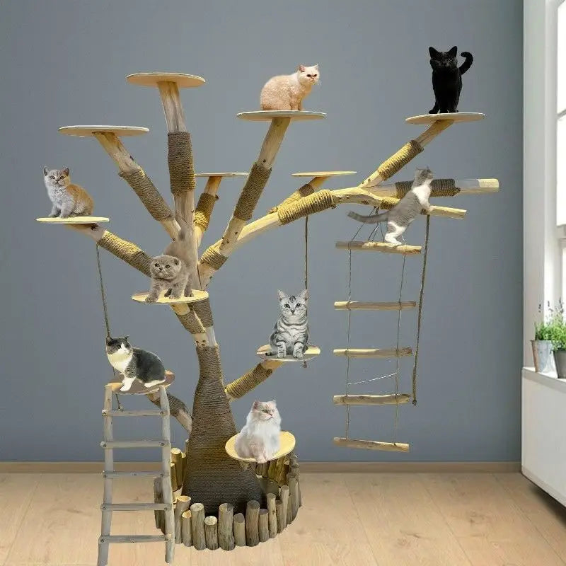 Nature Tree Cat Climbing Small Family Large Tree Cat Climbing Pet Tree House Indoor Habitat Pet Training Supplies Best GIft