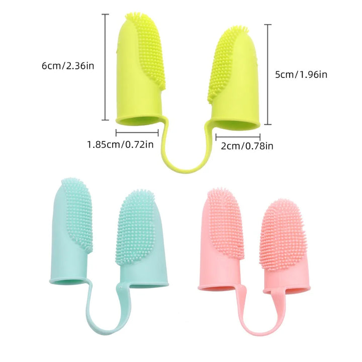 Dog Soft Double Finger Toothbrush Pet Teeth Clean Bad Breath Care TPR Tooth Brush Clean Tool Cats Toothbrush Accessories perros