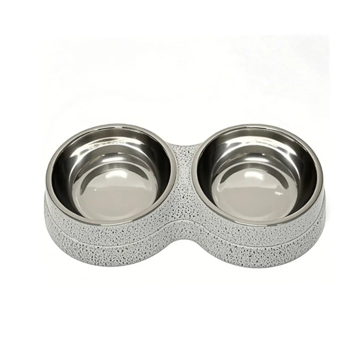 Pet Cat & Dog Dual Bowl - 2-in-1 Food & Water Bowl for Medium Cats, Puppies, Pet Feeding Supplies