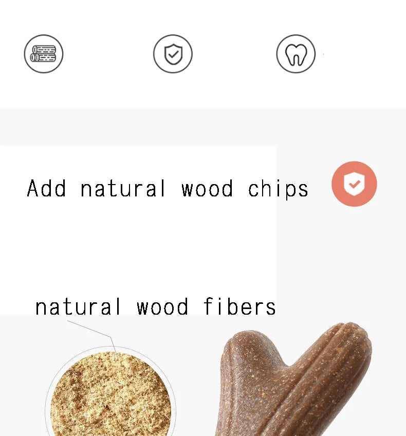 Pet Dog Chew Toys Teeth Clean Stick Interesting Pine Wood Cute Bone Shape Durable Bite Puppy Interactive Toy Pet Supplies