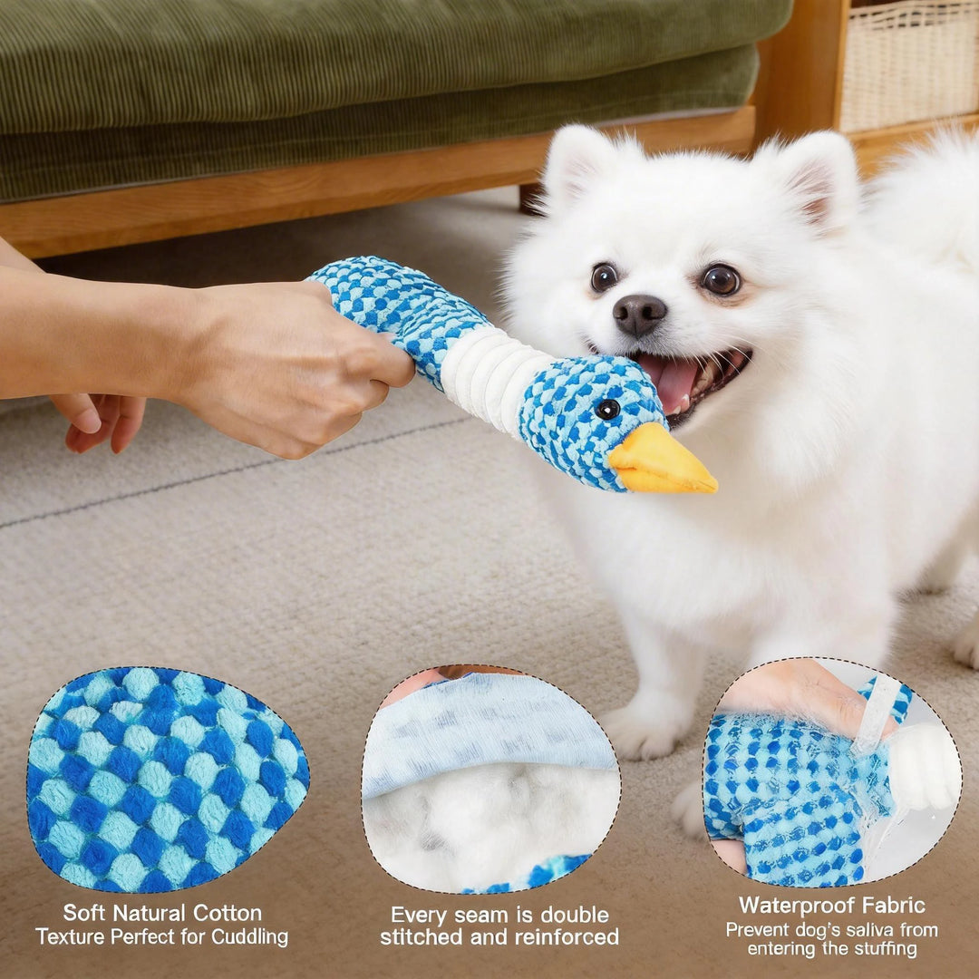 New Dog Toy Plush Blue Goose Pet Teddy Puppy Large Dogs Toys Duck Tough Bite Chew Plush Sound Toy Relieve Boredom Pet Supplies
