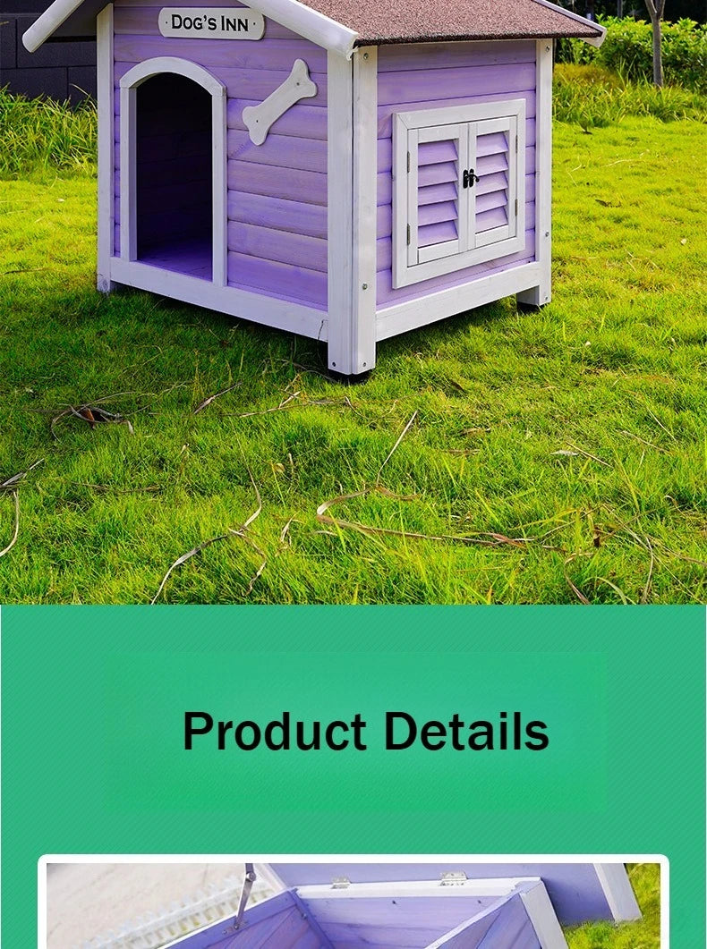 Solid Wood Dog House Large Outdoor Dog House Pet Dogs Park Pets Puppy Bed's Dogs Kennel Crate Little Houses and Rooms for Living