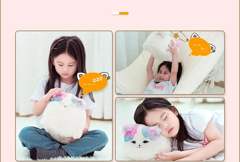 Cute Plush Toys Simulation Cat Dog Interactive Kids Huggy Pets Speak Electronic Accompanied Toy Children Gifts Birthday Awards