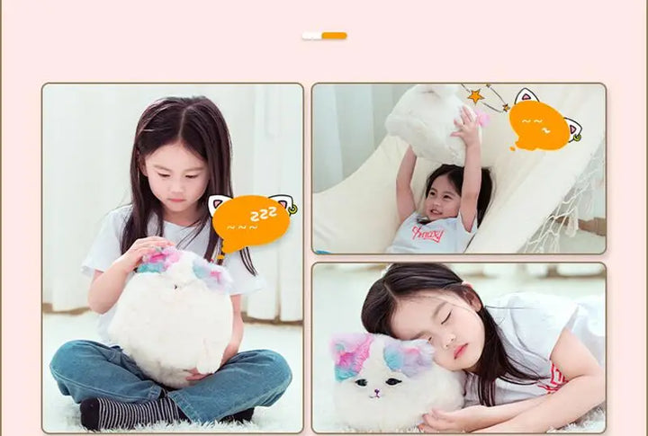 Cute Plush Toys Simulation Cat Dog Interactive Kids Huggy Pets Speak Electronic Accompanied Toy Children Gifts Birthday Awards