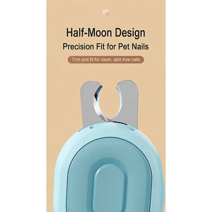 LED Light Pet Nail Clipper with File Anti-cut Bloodline Anti-splash Trimmer Safe Grooming Tool for Cat Kitten Precise Claw