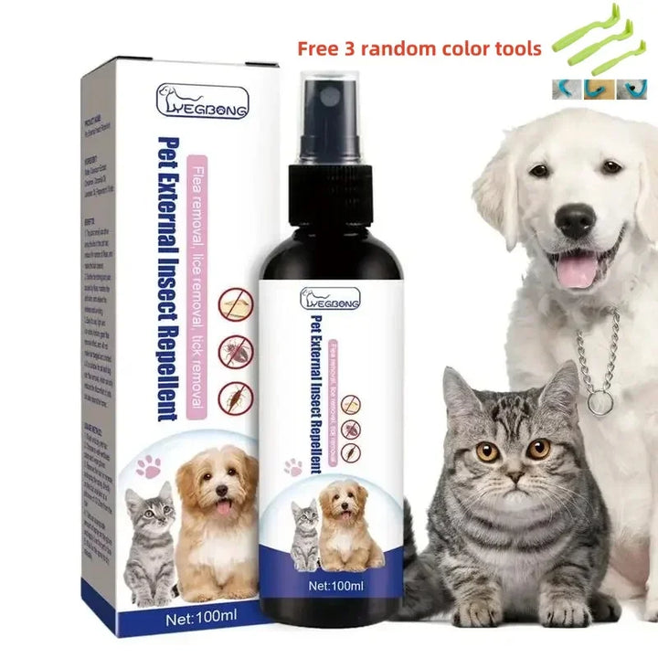 Pet Flea And Tick Repellent Spray Insect Killer Anti Itch Relief Mild Safe Insect Repellent Spray For Dog Cat Pet Care Supplies