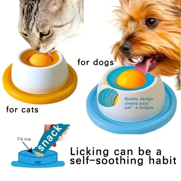 Funny Interactive Pet Lick Toys Training Promotes Dental Health Yogurt Licking Plate Self-Soothing Slow Feeder For Dogs Cats