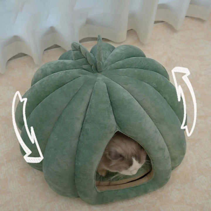 Cat Beds For Indoor Cats Pumpkin Cat House Enclosed Cat Bed Cat Cave Thickened Halloween Pet Bed Cat Hideaway For Kittens Small