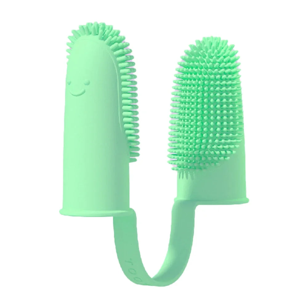 Dog Soft Double Finger Toothbrush Pet Teeth Clean Bad Breath Care TPR Tooth Brush Clean Tool Cats Toothbrush Accessories perros