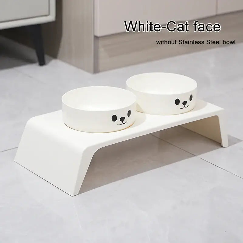 Elevated Pet Dog Feeder Bowls Raised Stand with Double Stainless Steel Food Water Bowls For Small Medium Large Dogs Cats