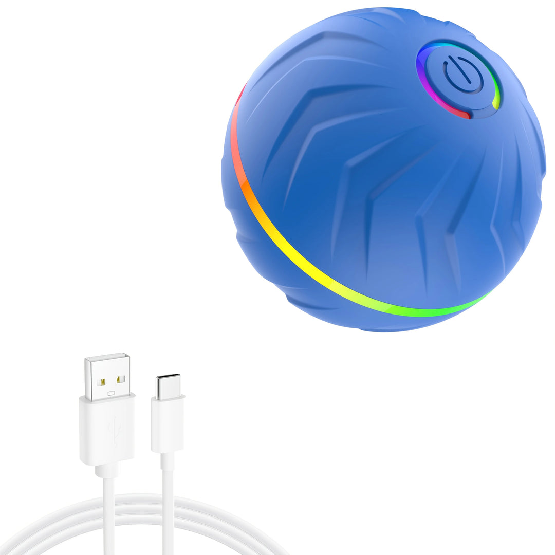 Intelligent dog toy, interactive pet toy, random rolling and jumping, colorful lights, long-lasting battery life of 4 hours, inc